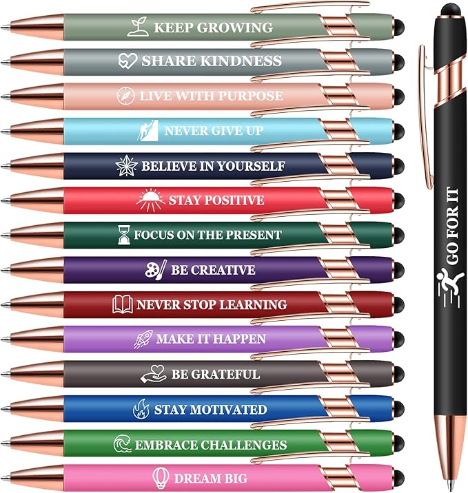 Vebermo 15 Pack Motivational Pen Set by Vebermo