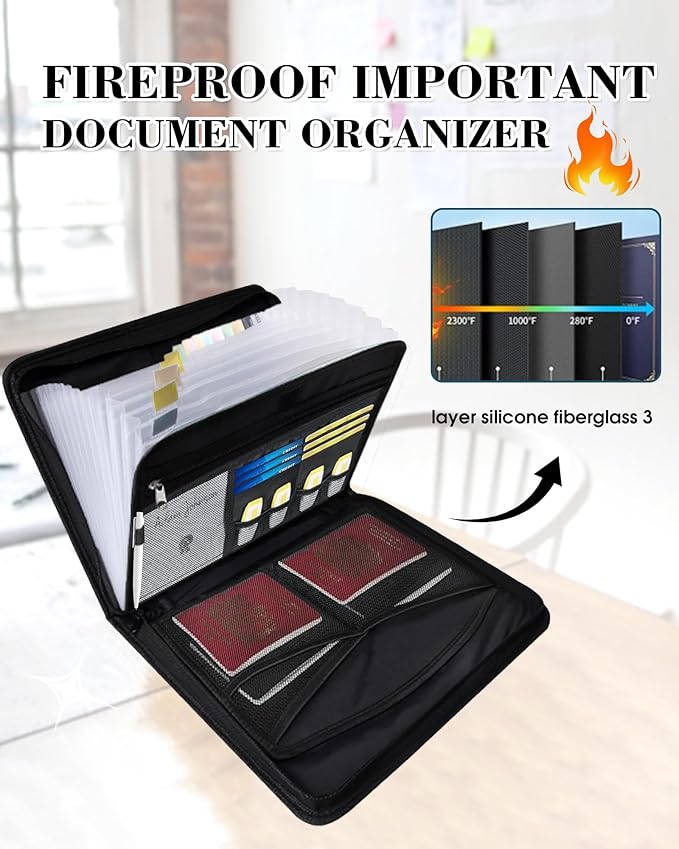 Fireproof Important Document Organizer Folio - Image 2
