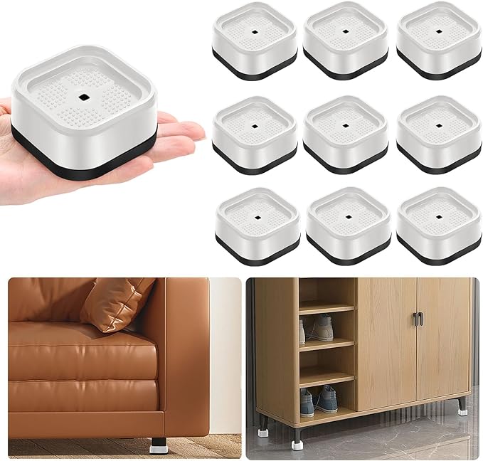 shouwuhho 9 Pack Furniture Risers Adjustable Bed Risers Heavy Duty Lifts Height by EnjoyLifeEnjoyHappiness
