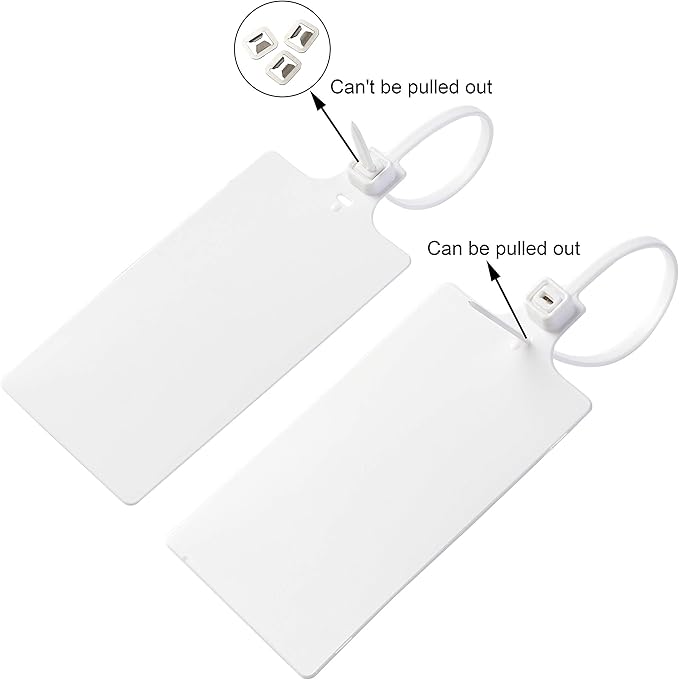 200Pcs Plastic Seals Shipping Label Tags, Writable Marker Big Sign Tie - Image 4