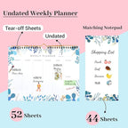 8.5x11 Weekly Planner Notepad Undated To Do List Note pad 52 Weekly Desk Wall - Image 2