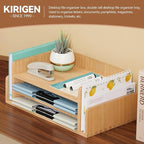 KIRIGEN Wood 3-Tier Office Desktop Document Tray - Image 4