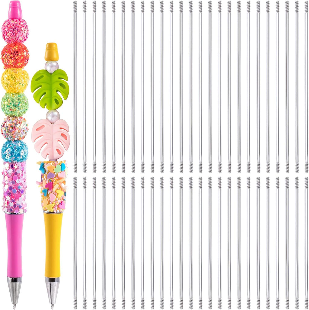 50 Pcs Rust-Resistance Stainless Steel Pen Extenders for Beadable Pens, Beadable Pen Extender Rods, Metal Blank Bars for Beadable Pens (2.83Inches, 3.81 Inches)