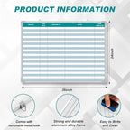 Lined Whiteboard Blank Grid Aluminum Frame Dry Erase Board Reusable Wall - Image 2