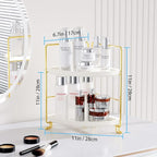 FSyueyun 2-Tier Corner Bathroom Counter Organizer, Tool-Less Installation - Image 2
