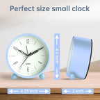 Analog Alarm Clock, 4 inch Super Silent Non Ticking Small Clock - Image 7