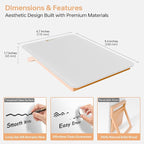 Desktop Glass Whiteboard with Reversible Wood Stand, Small White Board - Image 3