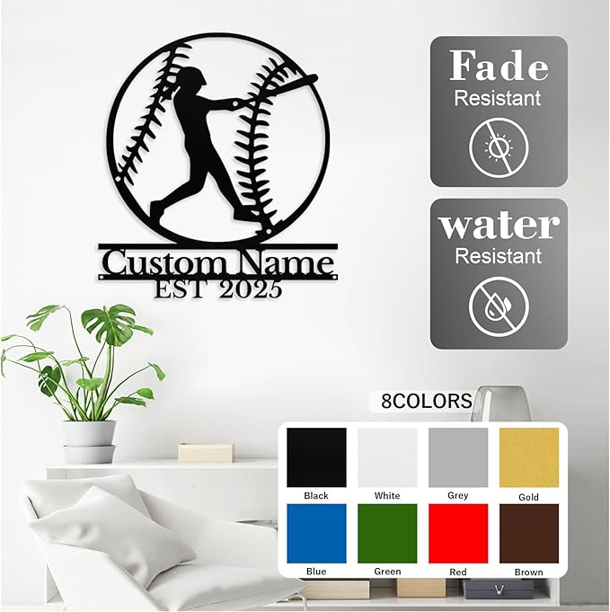 Personalized Softball Metal Sign Custom Name Sign - Image 4