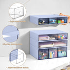 desk organizer with 9 drawers, 4 tier plastic, close-up detail
