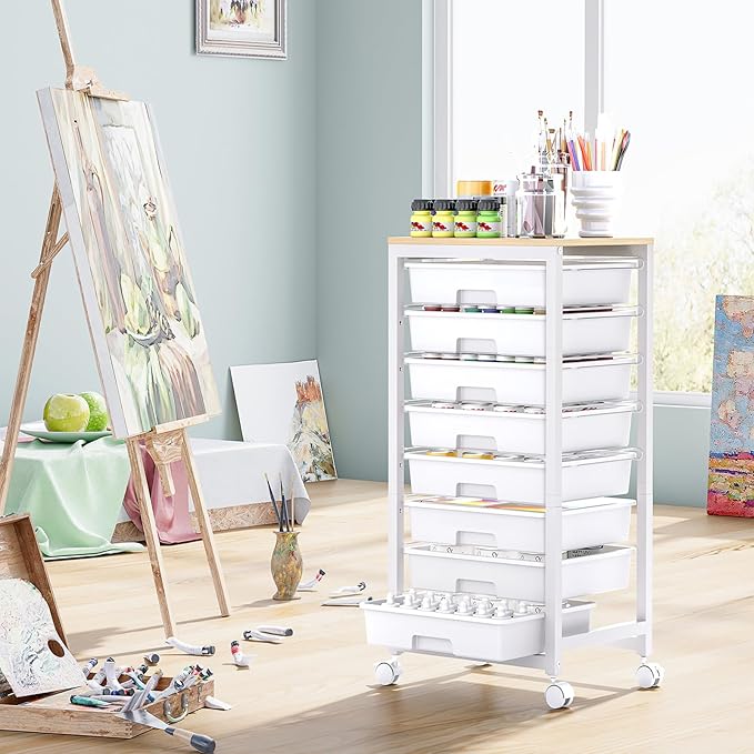 SYKIARIOL Rolling Cart with Drawers, 8 Drawer Rolling Cart, Rolling Drawer Cart - Image 6