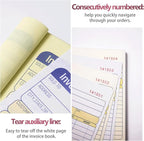 XKDOUS 5 Pack Invoice Receipt Book, 2-Part Carbonless, 5-9/16" x 8-7/16" - Image 4