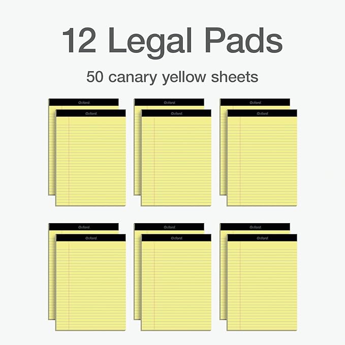 Oxford Premium Legal Pads, 12 Pack, Premium Note Pads, 50 Legal Rule 8.5" x 11" - Image 6