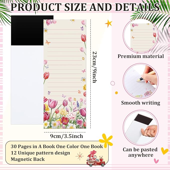 Eaasty 12 Pcs Seasonal Holiday Magnetic Notepads - Image 3