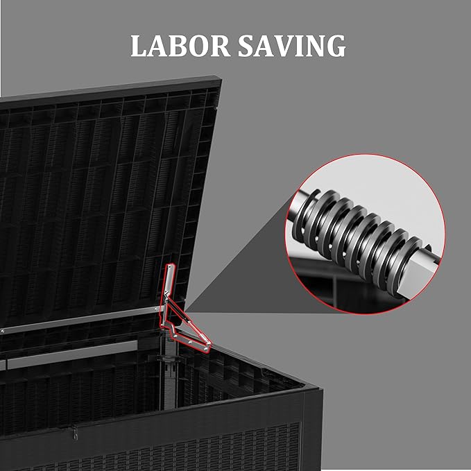 TARKARI 150 Gallon Lockable Resin Deck Box, Waterproof & UV-Resistant Outdoor - Image 7
