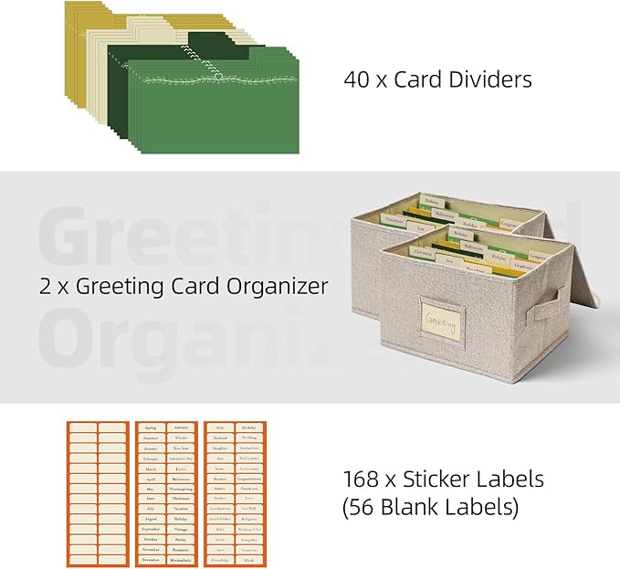 Vienrose Greeting Card Organizer Storage Box - Image 3
