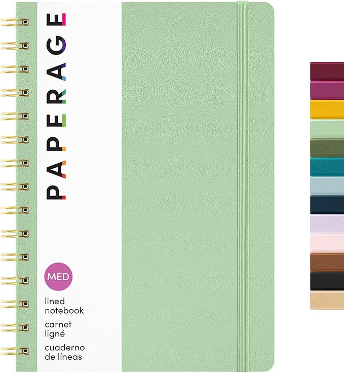 PAPERAGE Lined Spiral Journal Notebook, 160 Pages, Hardcover Journal by PAPERAGE