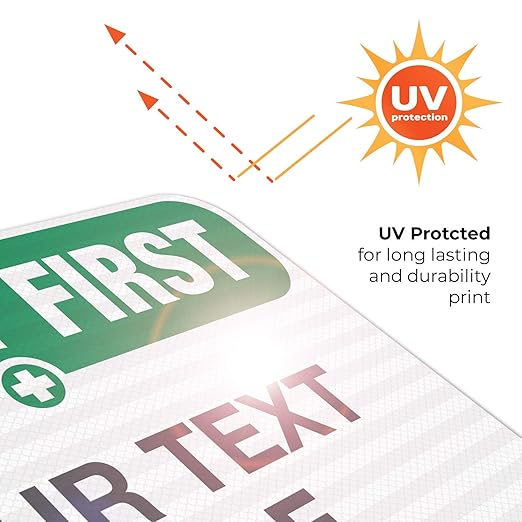 Custom Safety First Sign, OSHA Sign, 12x18 Inches, 3M EGP Reflective .063 - Image 7
