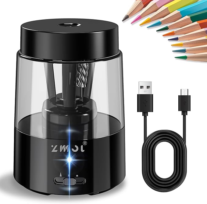 ZMOL Electric Pencil Sharpener, Automatic Pencil Sharpeners Kids, Battery by ZMOL