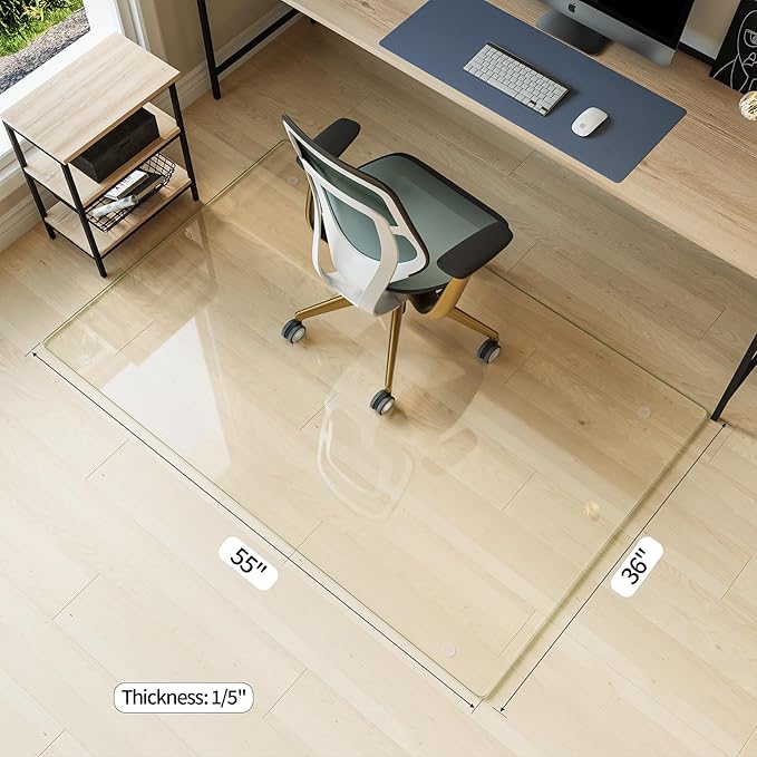 Koonmi Tempered Glass Chair Mat - Image 3