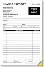 Sales Invoice Form Custom Printed by PWEngraving