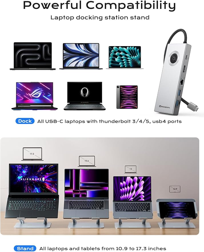 minisopuru USB C Laptop Docking Station Stand - Image 6