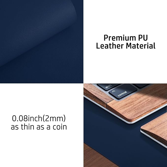 Aothia Leather Desk Pad Protector, Mouse Pad, Office Desk Mat, Non-Slip PU - Image 8