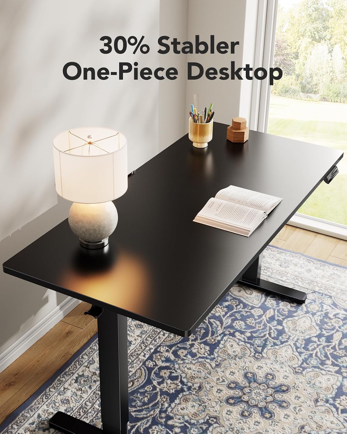 HUANUO Electric Standing Desk, Whole Piece Desktop, Adjustable Height Compute...