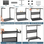 Bfttlity Large PC Stand Computer Tower Stand 2-Tier Metal CPU Holder - Image 7