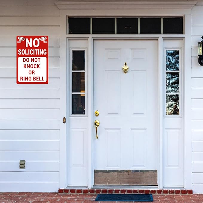 No Soliciting Sign for House/Home, Metal Yard Sign for Front Door, Perfect - Image 6