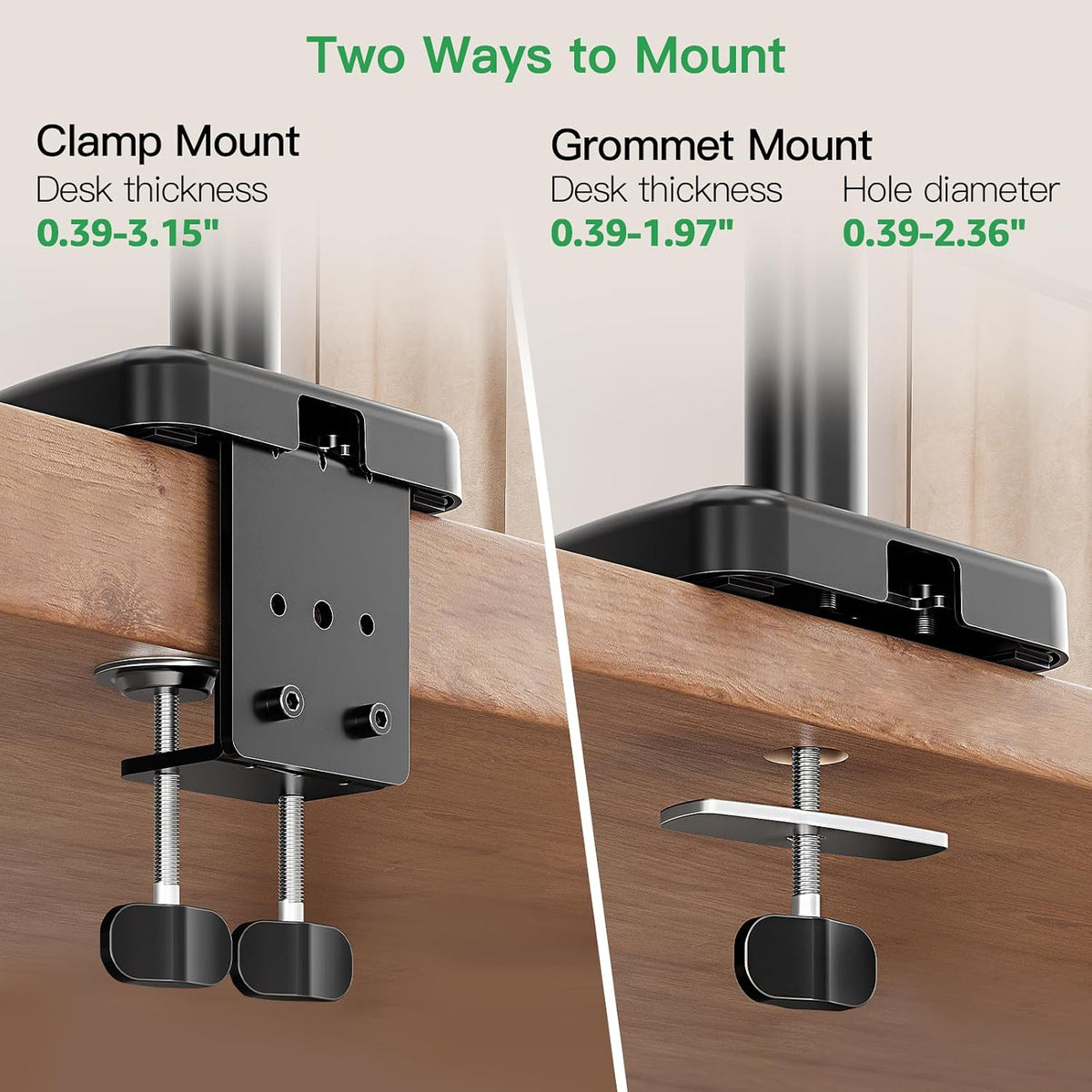 MOUNT PRO Single Long Monitor Arm, 13 to 32 inch Computer Monitor Desk Mount,...