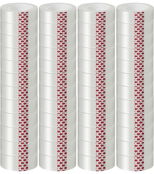 GIBIBU 48 Rolls Transparent Tape Refills, Glossy Gift Wrap Tapes by GIBIBU