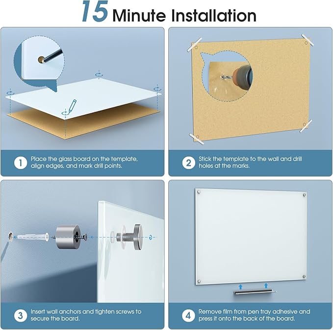 MaxGear Glass Whiteboard, Tempered Magnetic Dry Erase Board 48 x 30 Inch - Image 7