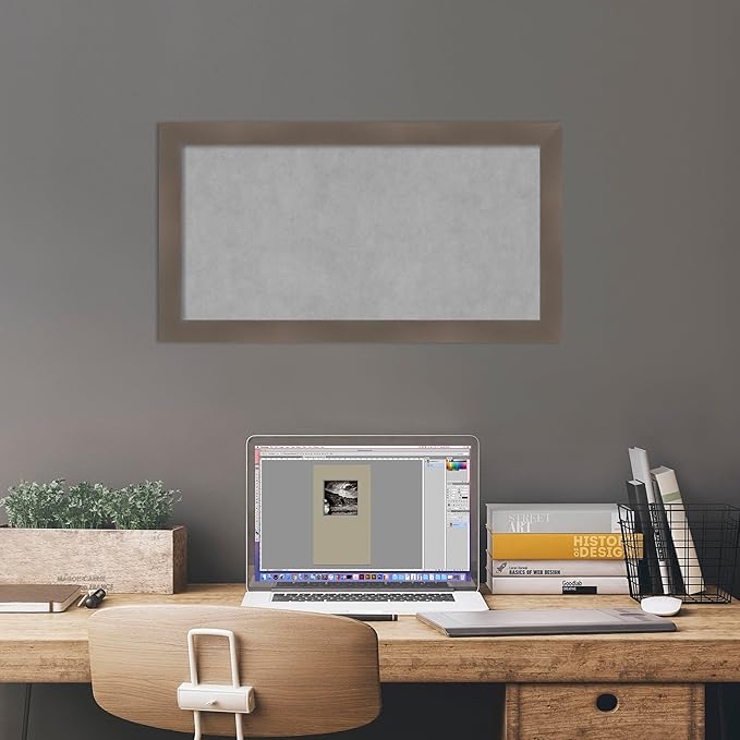 Amanti Art Grey Framed Magnetic Board 14x26 Small Vision Board - Image 6