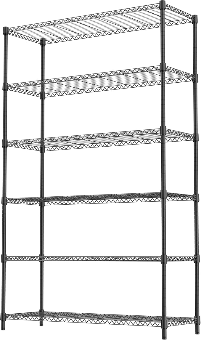 M MZG 6 Tiers Storage Shelves Load 2100LBS, Metal Shelving Wire Metal Shelving - Image 7