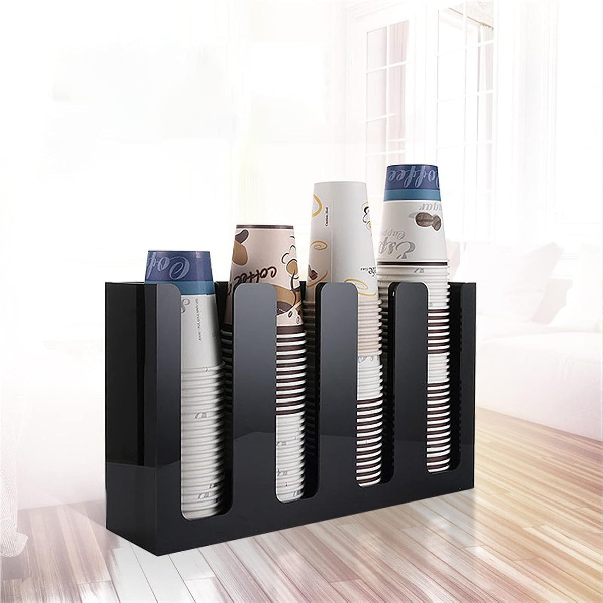 Tirifer Disposable Coffee Cup Dispenser Organizer Paper Cup Lid Sleeve Holder...