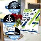 Aheroi 12 PCS Acrylic Sign Display Stands - Image 3