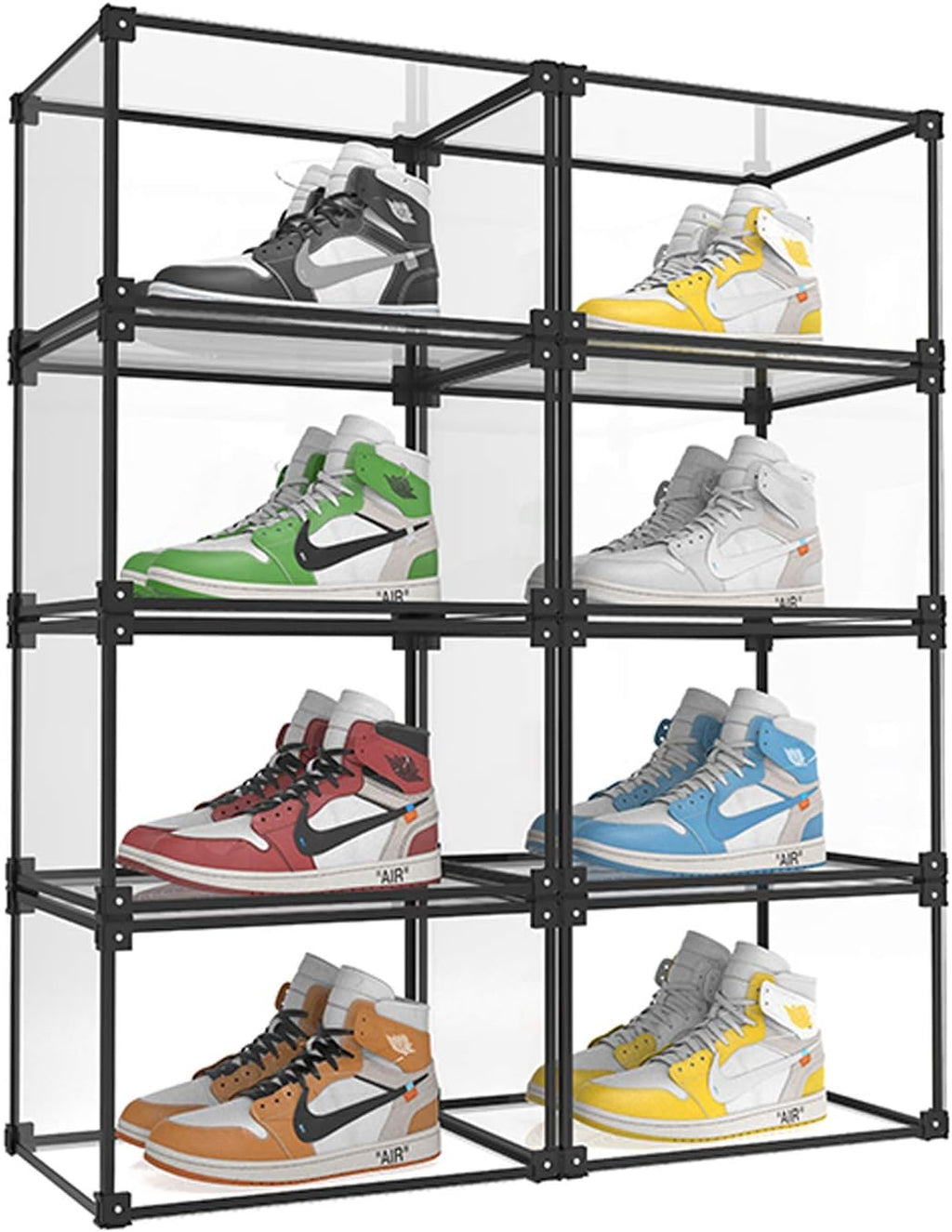 KOKOIN Magnetic Side Open Transparent Plastic Storage Shoe Box Clear Shoe