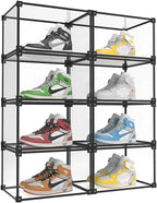 KOKOIN Magnetic Side Open Transparent Plastic Storage Shoe Box Clear Shoe by KOKOIN