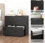 FATIGOS Lateral File Cabinet, Wood Black File Cabinet - Image 5
