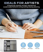 Nicpro 8 Pack 0.5mm & 0.7mm Metal Mechanical Pencil Set, MB1000 Lead Drafting - Image 6