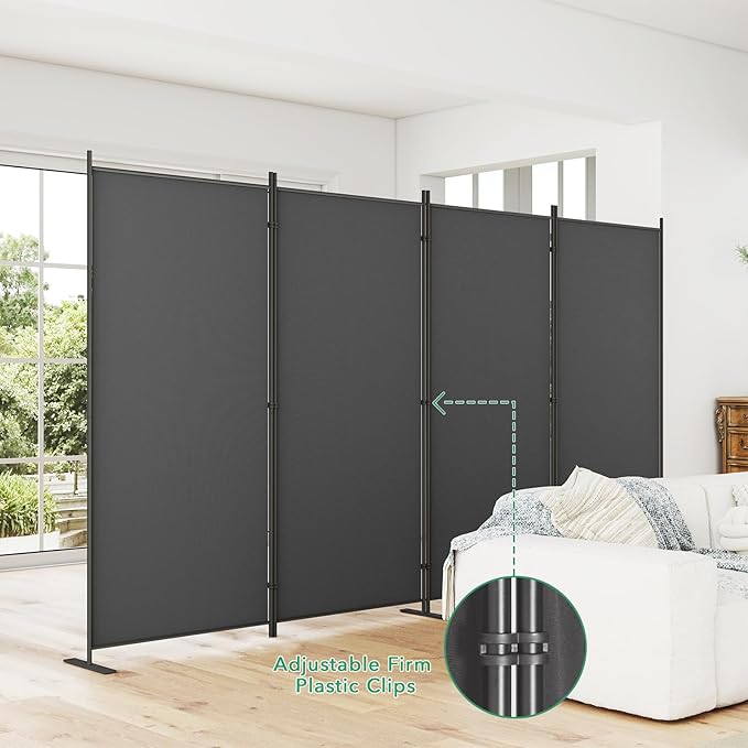 Helios&Hestia 4-Panel 6 ft Tall Indoor Folding Room Divider, Portable Privacy - Image 7