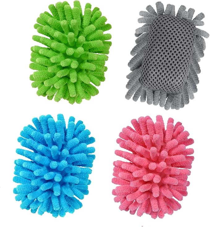 SITHON 4 Pieces Magnetic Microfiber Shag Whiteboard Eraser, Washable Microfiber by SITHON