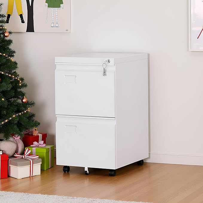 SUXXAN 2 Drawers Mobile File Cabinet, Metal Under Desk Cabinet - Image 2