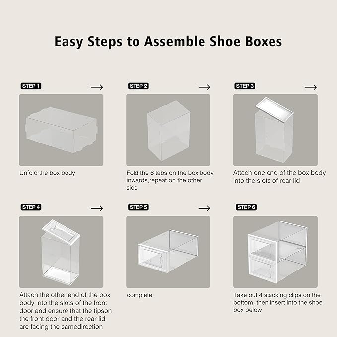 SEE SPRING X-Large Shoe Storage Box Fit Size 11, Space Saving Foldable Shoe - Image 8