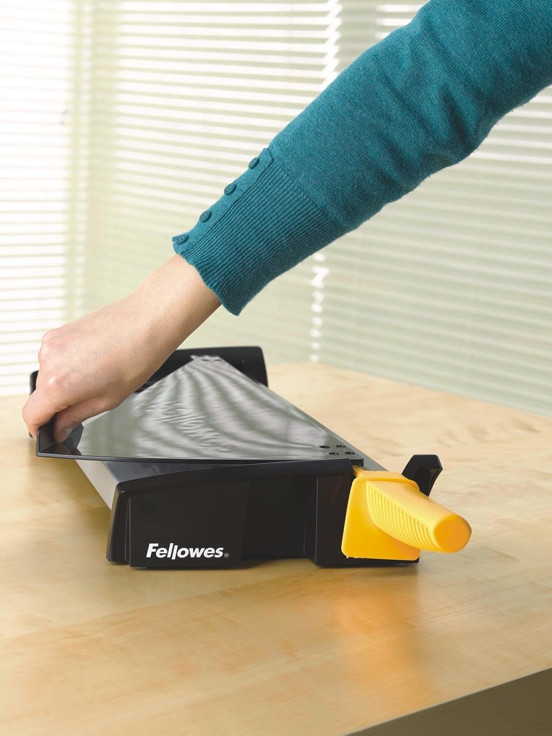 Fellowes Fusion A4 Paper Guillotine, graphite, silver, yellow