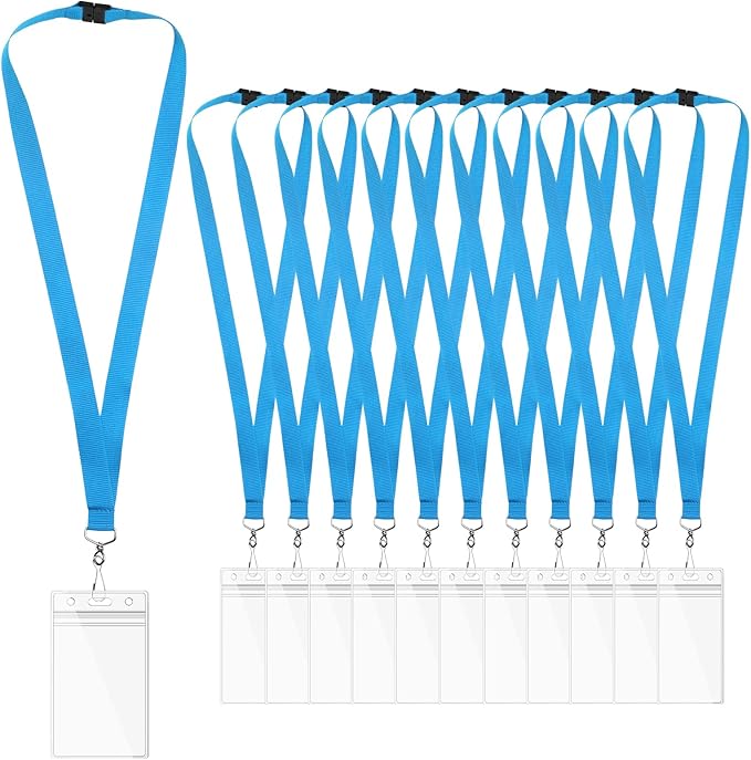 12-Pack Sky Blue Breakaway Lanyards by WEZEBEL