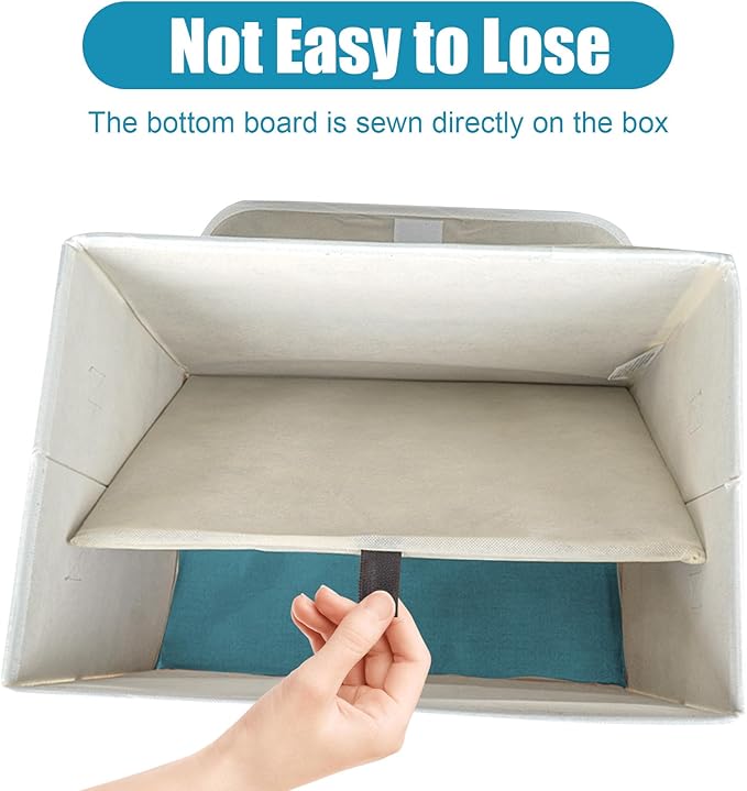 Bagnizer Large 22 Quart Linen Fabric Foldable Storage Bin Cube Organizer Basket - Image 4