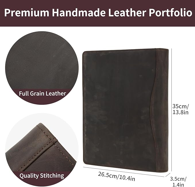 Geslun Personalized Genuine Leather 3 Ring Binder, Custom Engraved 8.5 x 11 - Image 5