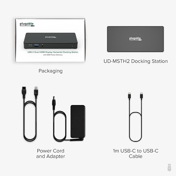 Plugable USB-C Docking Station Dual 4K 60Hz HDMI, 65W Charging, Gigabit Ethernet - Image 7
