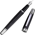 Webson Gill Show Up' Black Luxury Executive Fountain Pen, Woven Lacquer & Chrome by WebsonGill